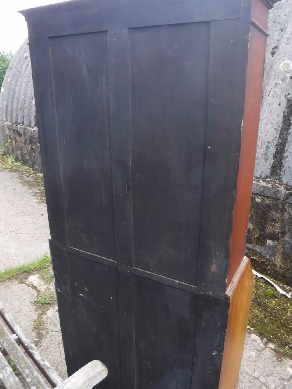 Small sized Edwardian inlaid mahogany bureau bookcase View V