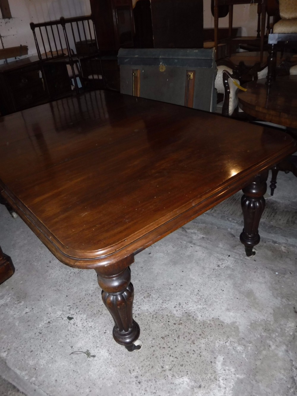 Mid 19th century mahogany extending table.Extends to 10 foot