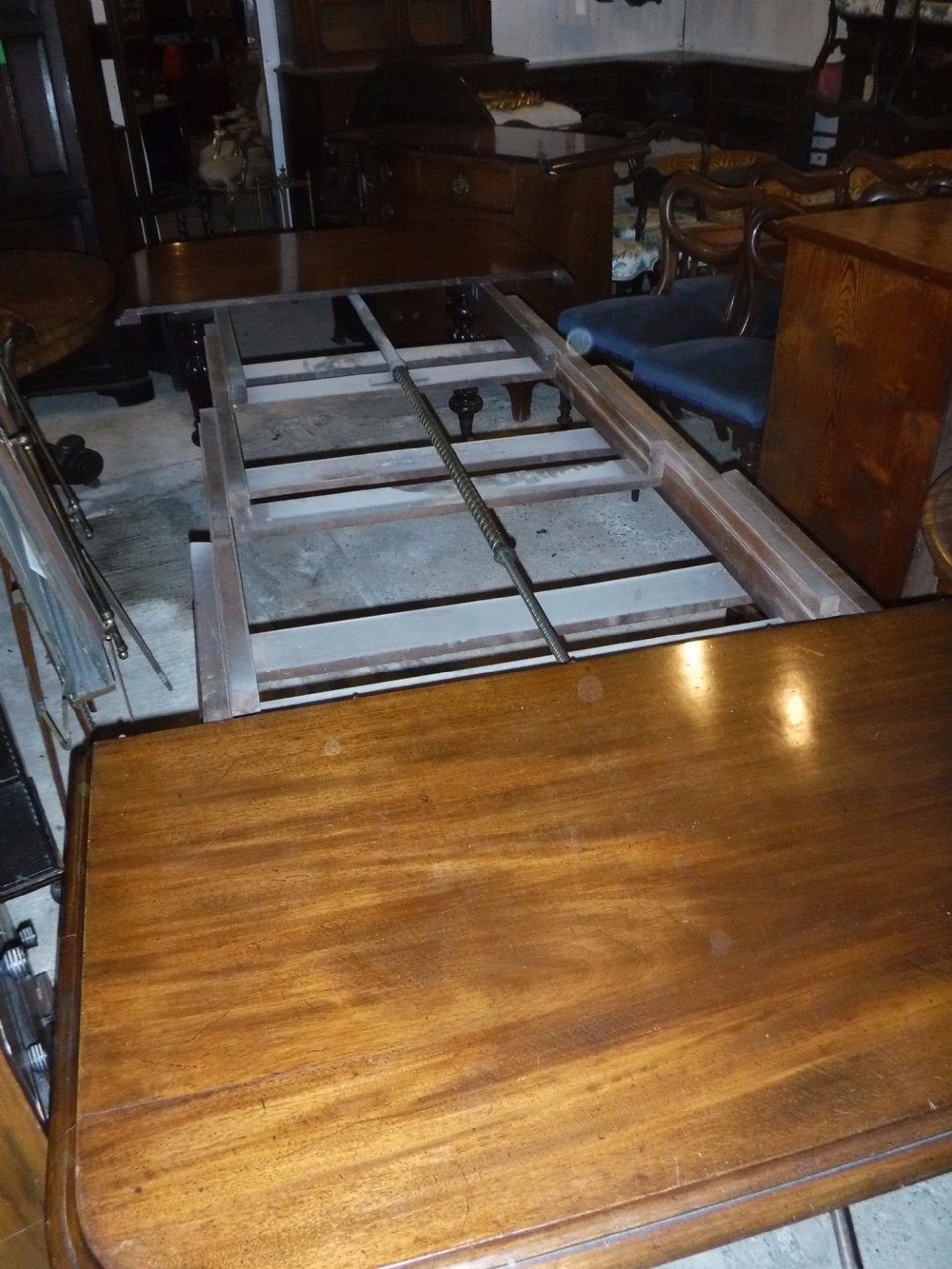 Mid 19th century mahogany extending table.Extends to 10 foot View II