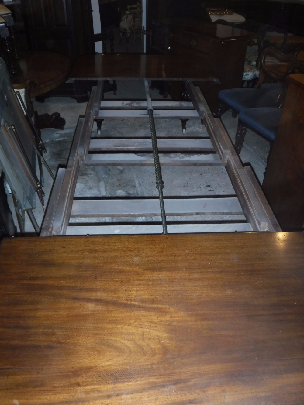 Mid 19th century mahogany extending table.Extends to 10 foot View III