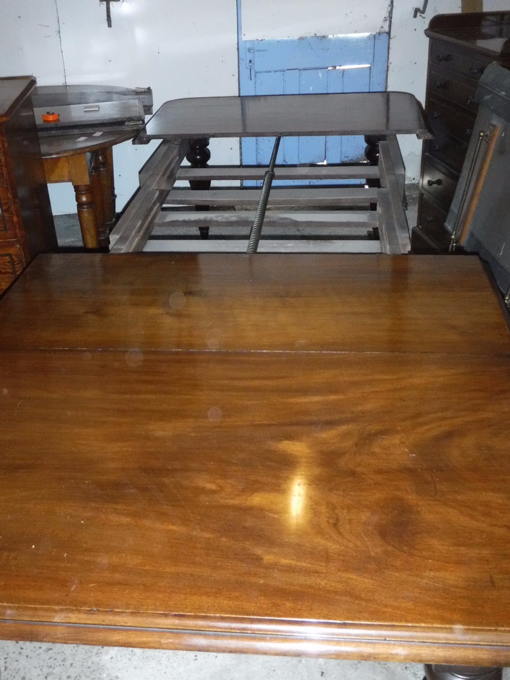Mid 19th century mahogany extending table.Extends to 10 foot View VI