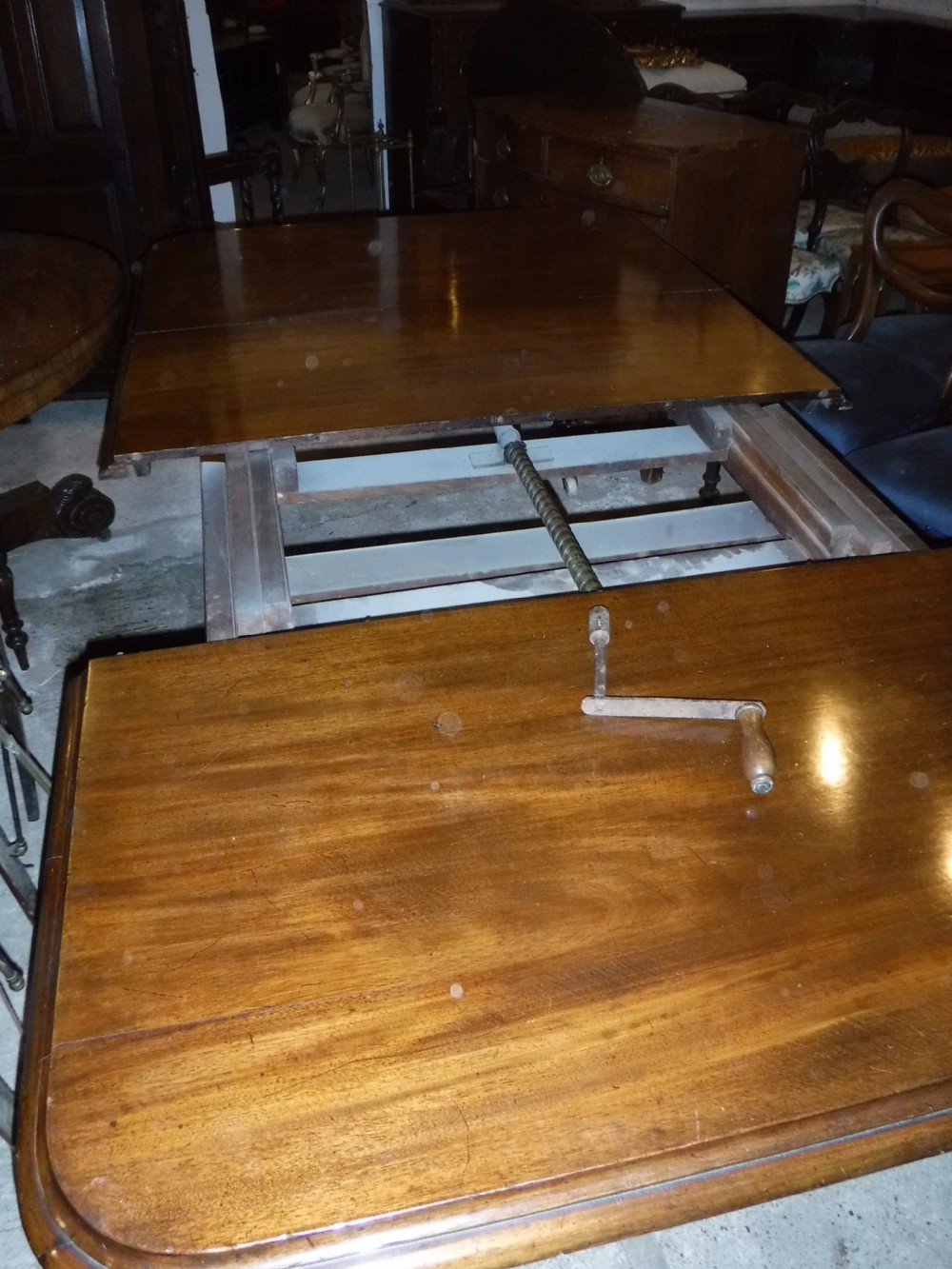 Mid 19th century mahogany extending table.Extends to 10 foot View VII