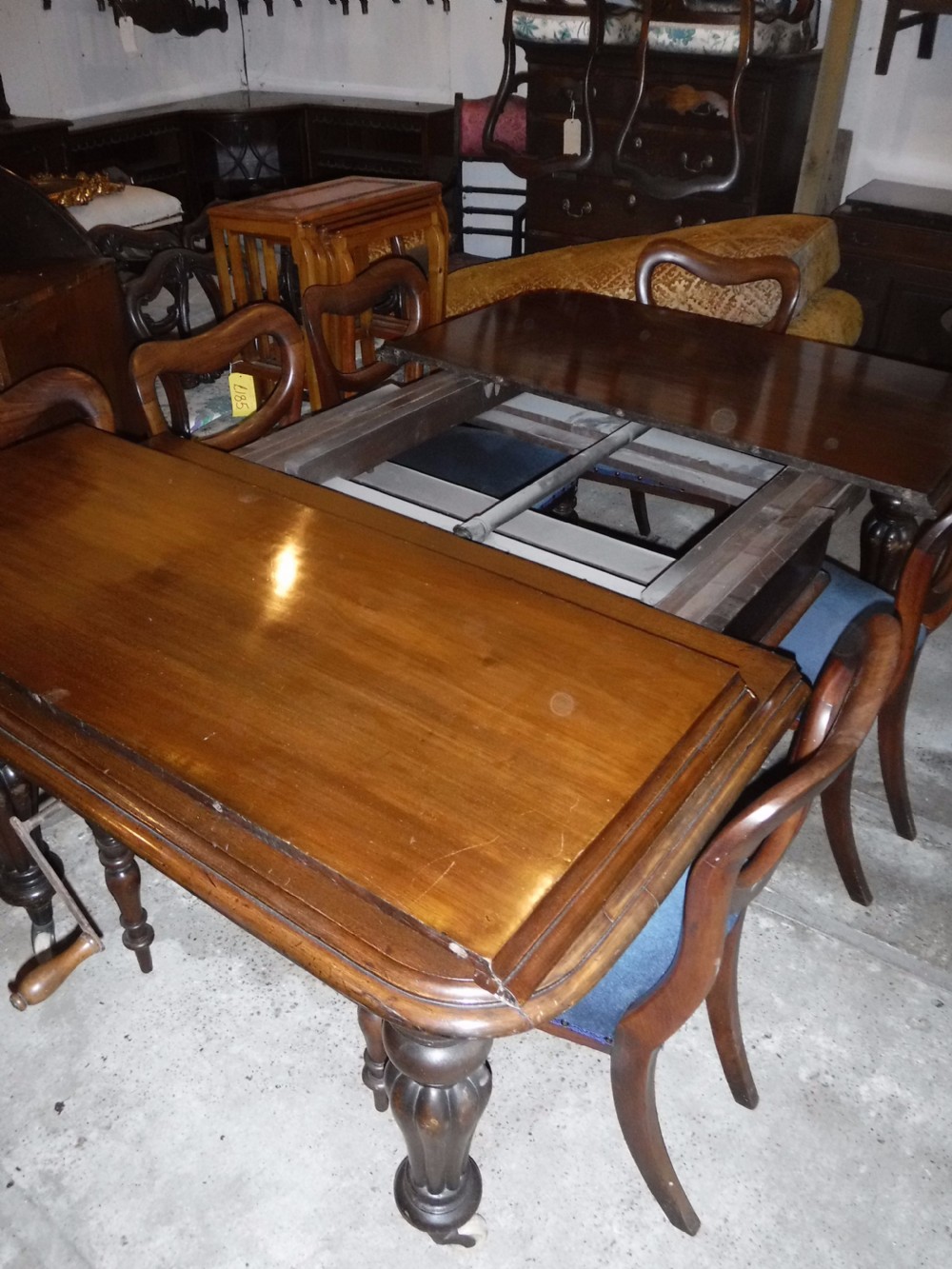 Mid 19th century mahogany extending table.Extends to 10 foot View X