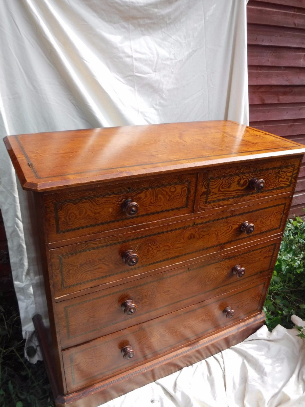 Good 19th century pitch pine chest of drawers View VII
