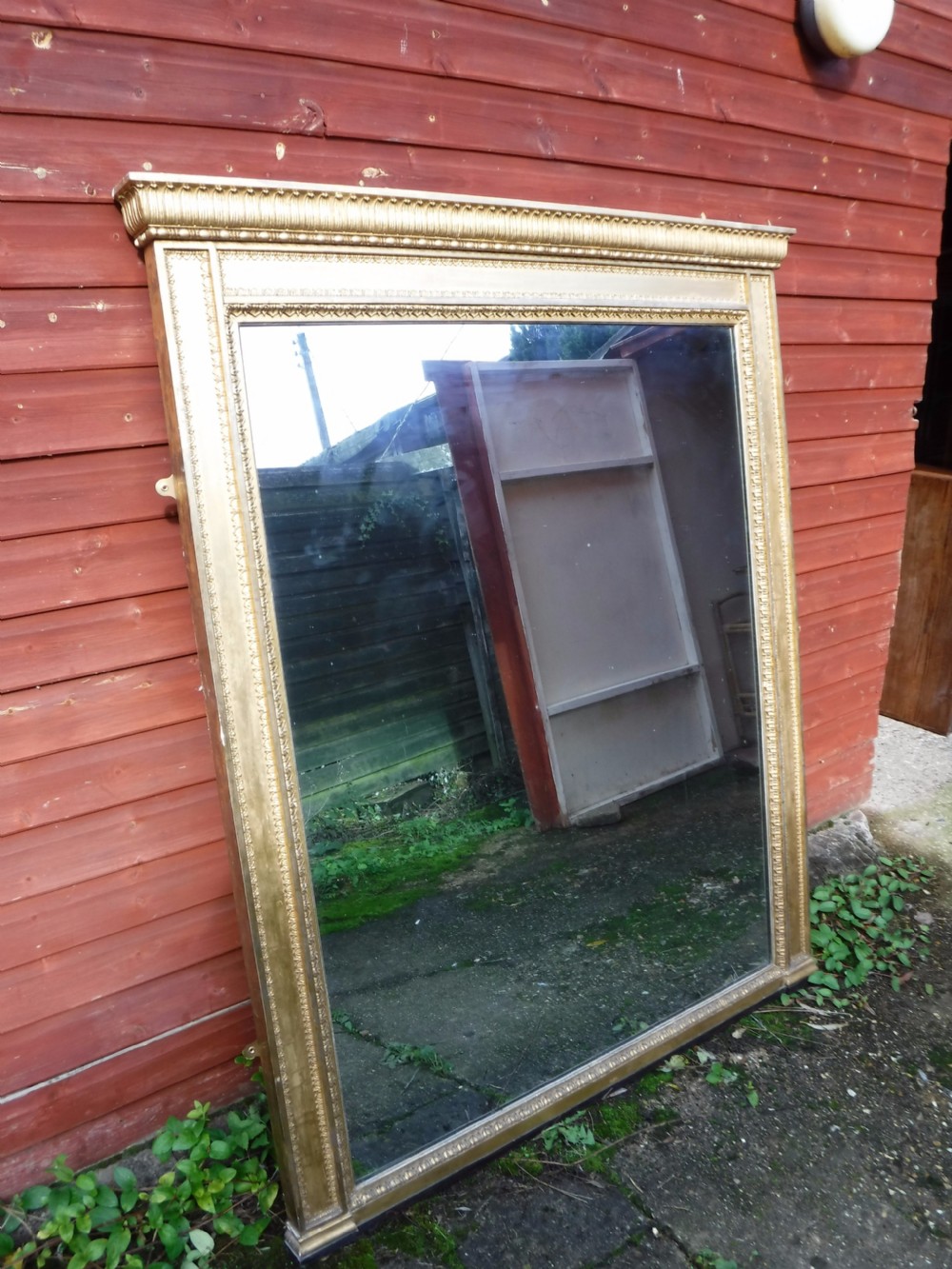 Good sized 19th century gilt frame hall mirror