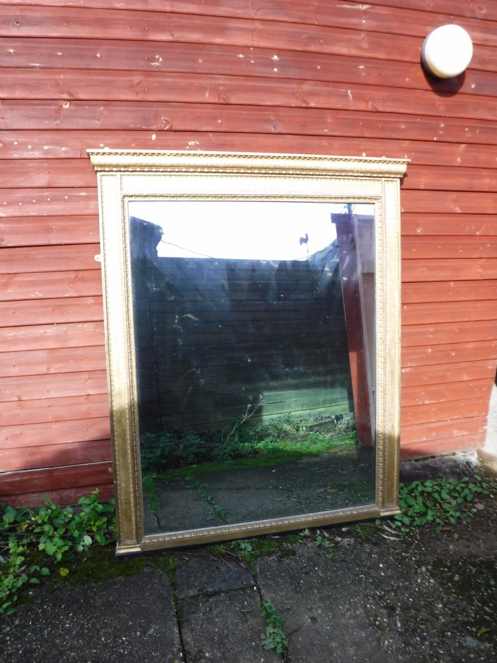 Good sized 19th century gilt frame hall mirror View V