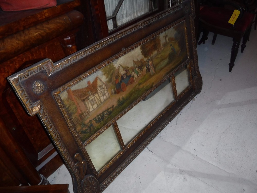 Early 20th century decorated overmantel mirror View IV