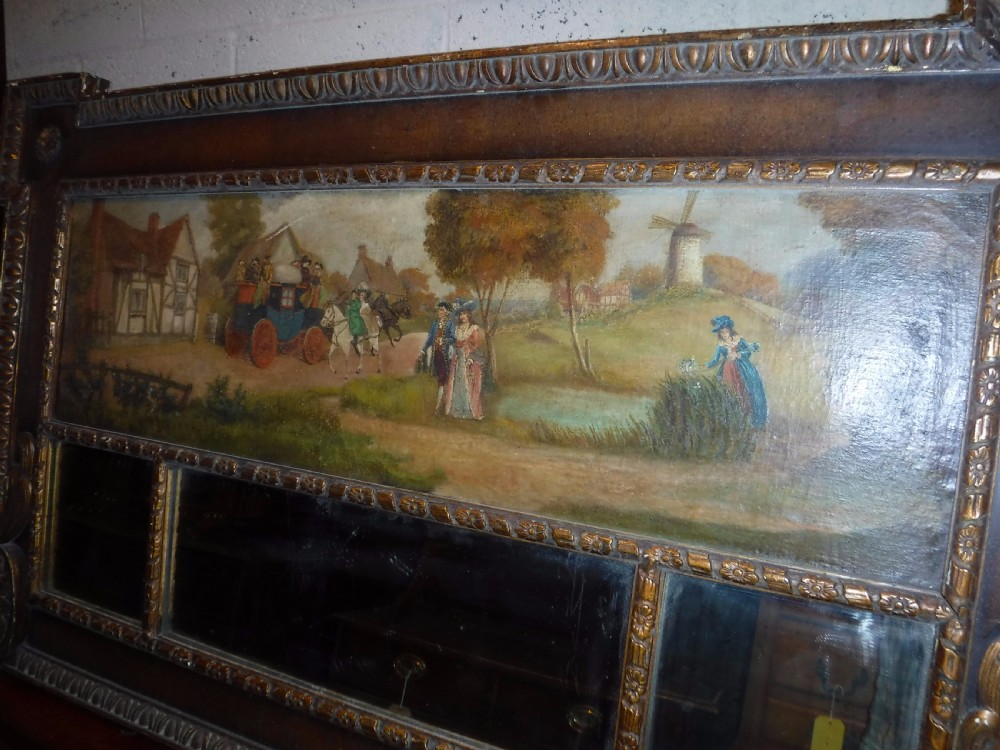 Early 20th century decorated overmantel mirror View VI
