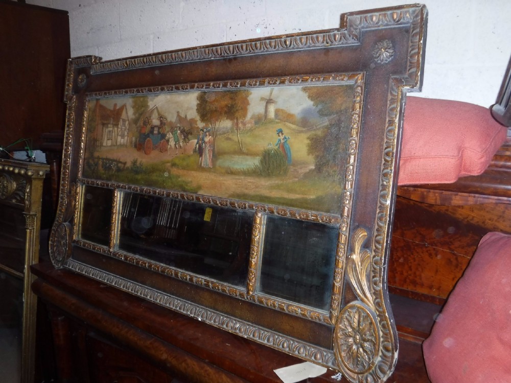 Early 20th century decorated overmantel mirror View VII
