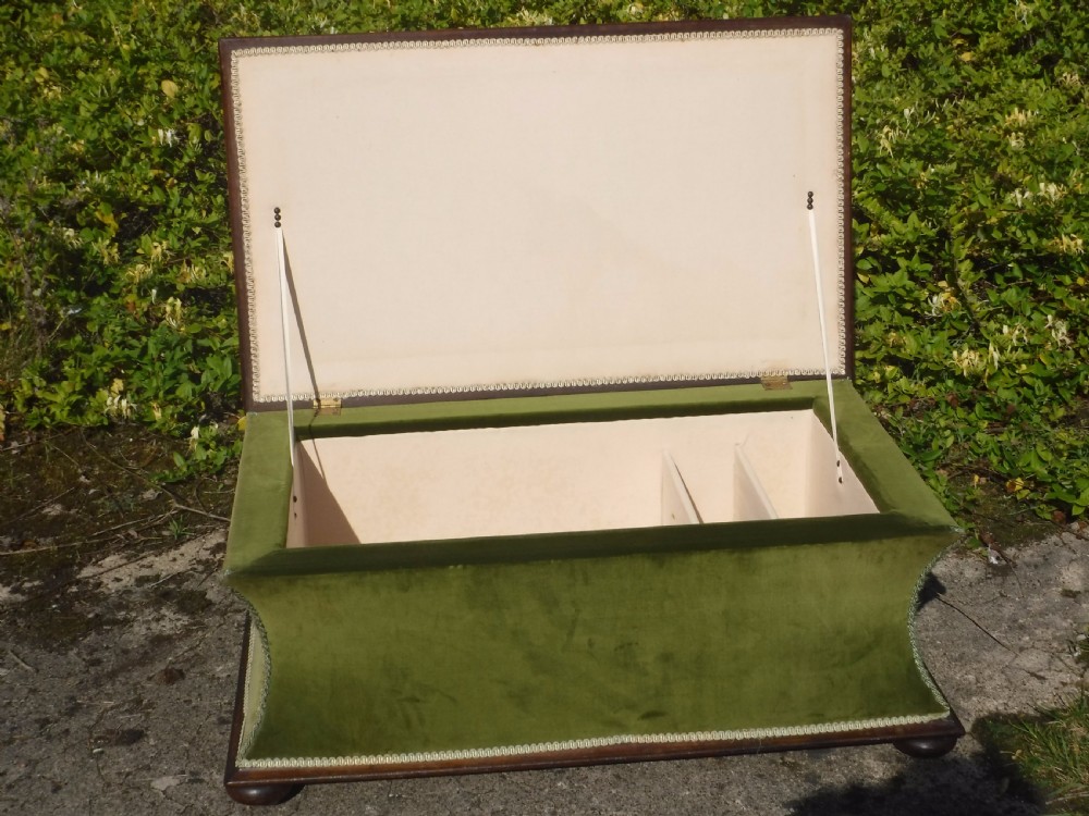 Large 19th century rosewood frame box ottoman stool View IV