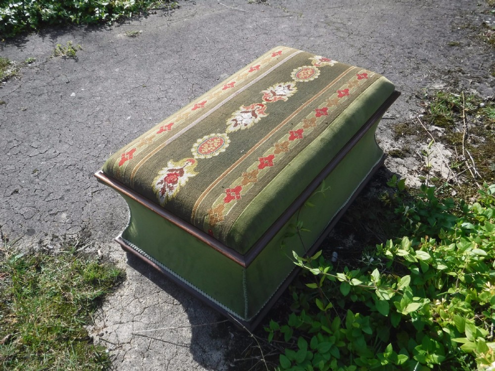 Large 19th century rosewood frame box ottoman stool View VI