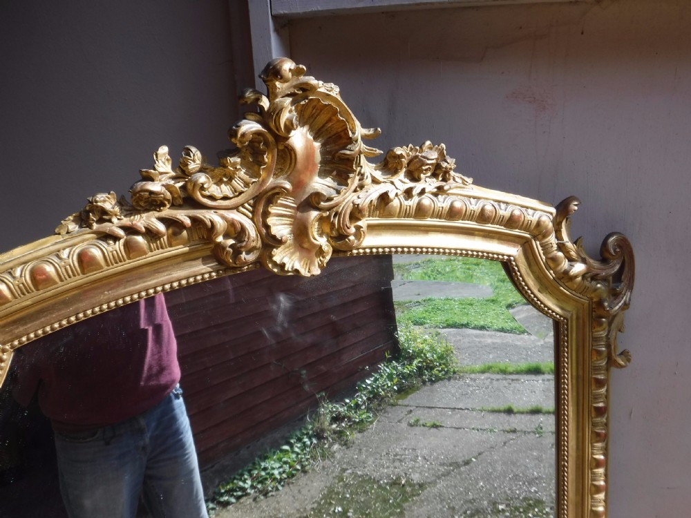 Late 19th century gilded hall mirror. View III