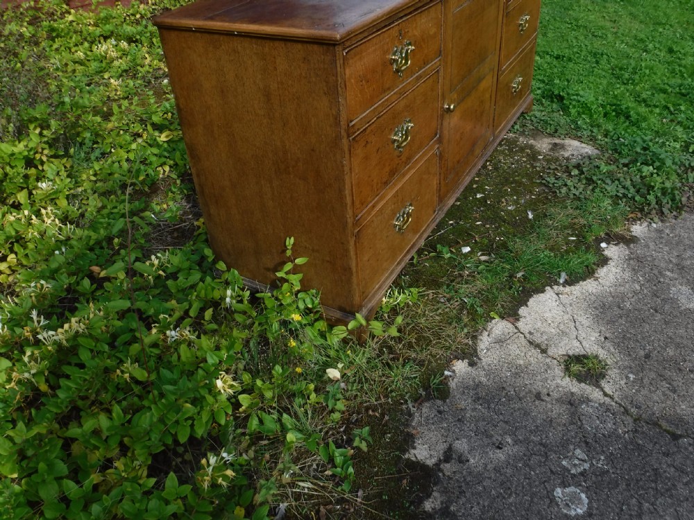 Useful early Victorian oak country house dresser base View V