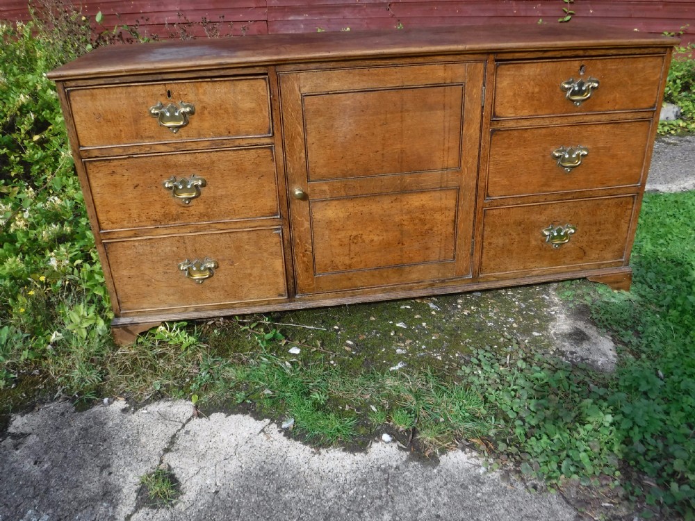 Useful early Victorian oak country house dresser base View VII