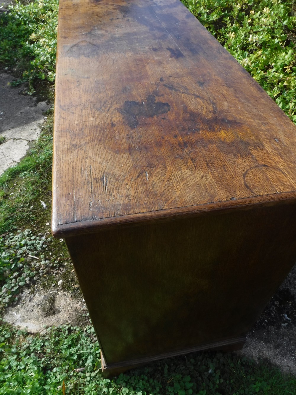 Useful early Victorian oak country house dresser base View IX