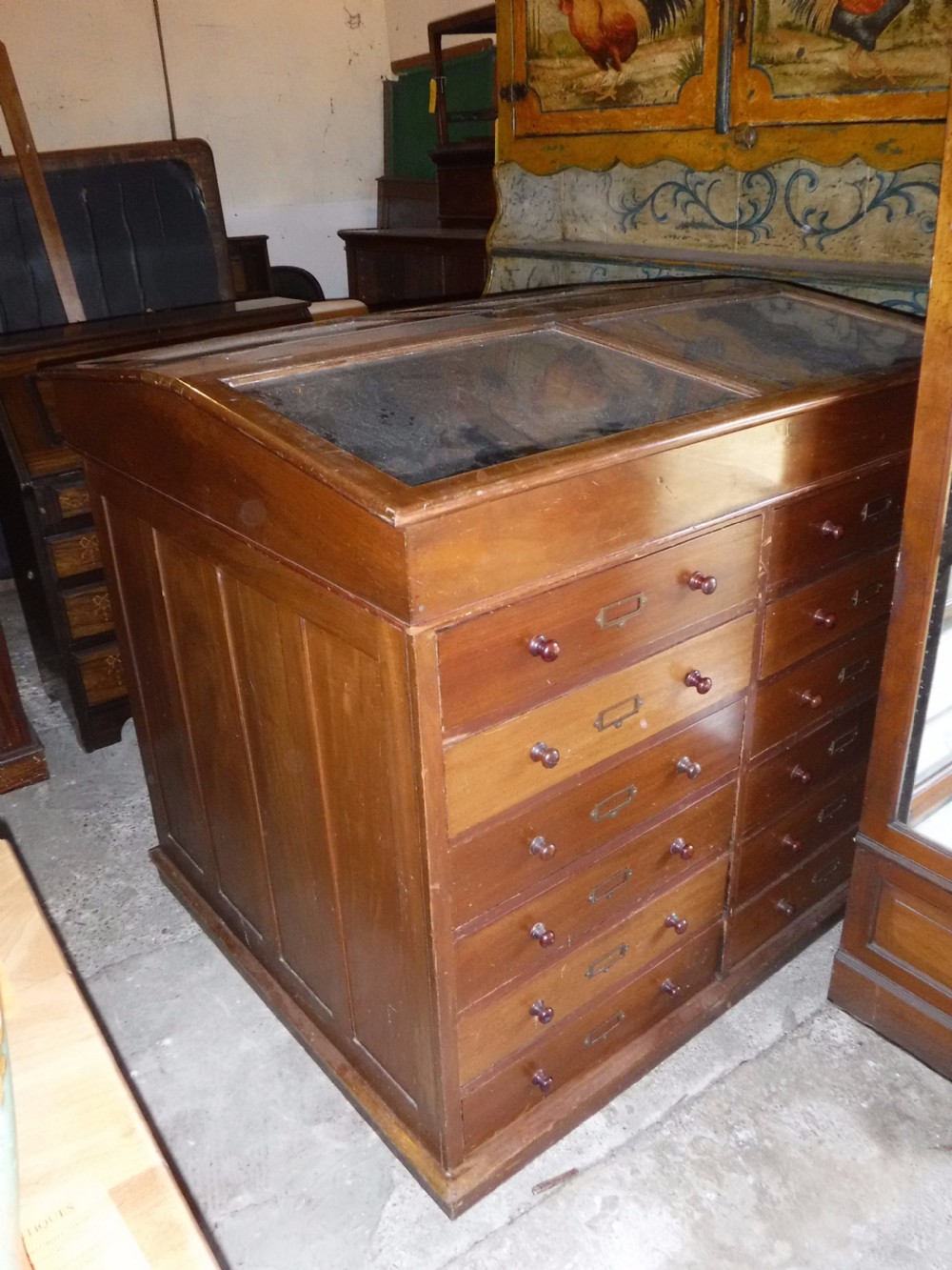 Early 20th century mahogany 24 drawer display cabinet View VII