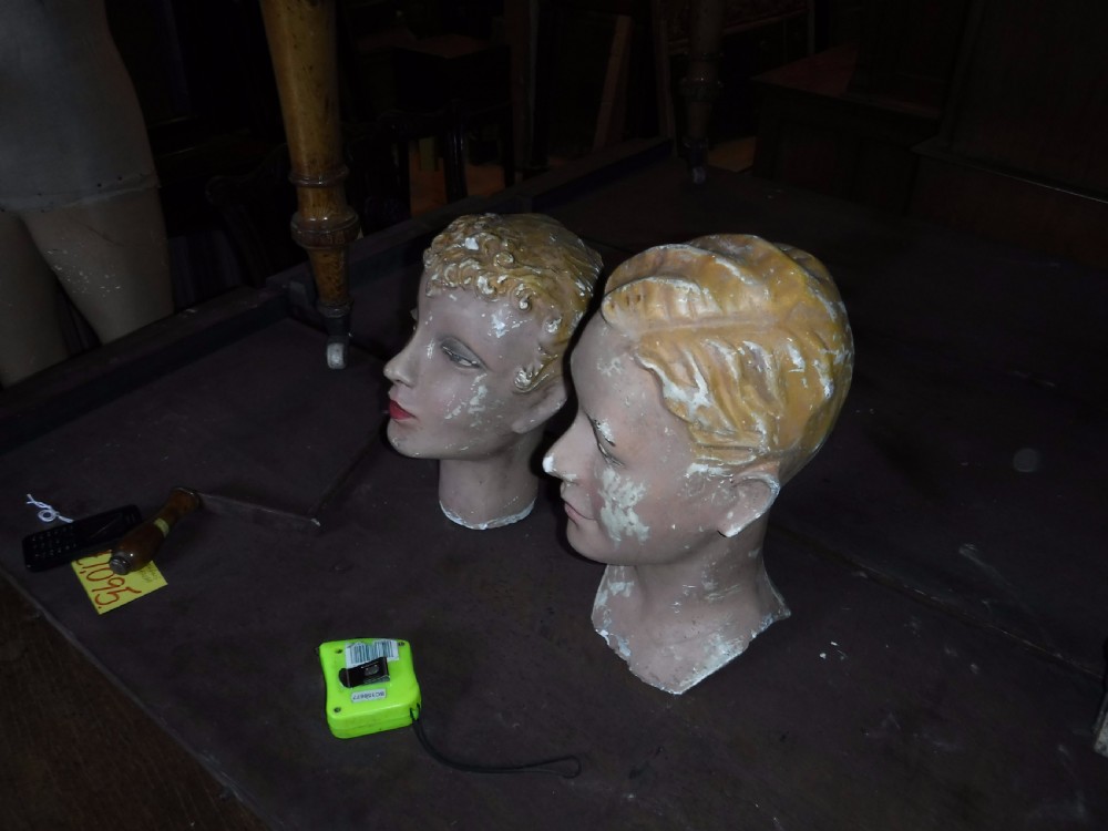 7 early 20th century mannequins plus 2 heads View X
