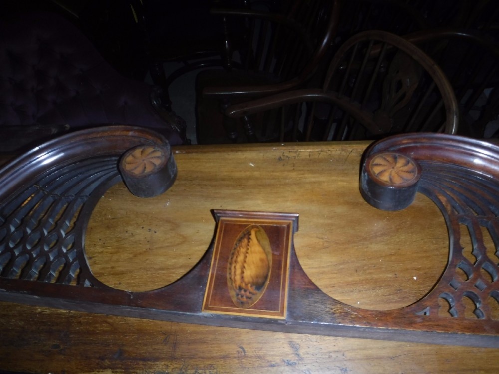 Early 20th century inlaid mahogany breakfront bookcase View XI
