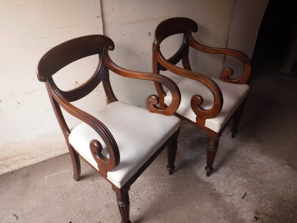 Pair of Regency mahogany armchairs View II