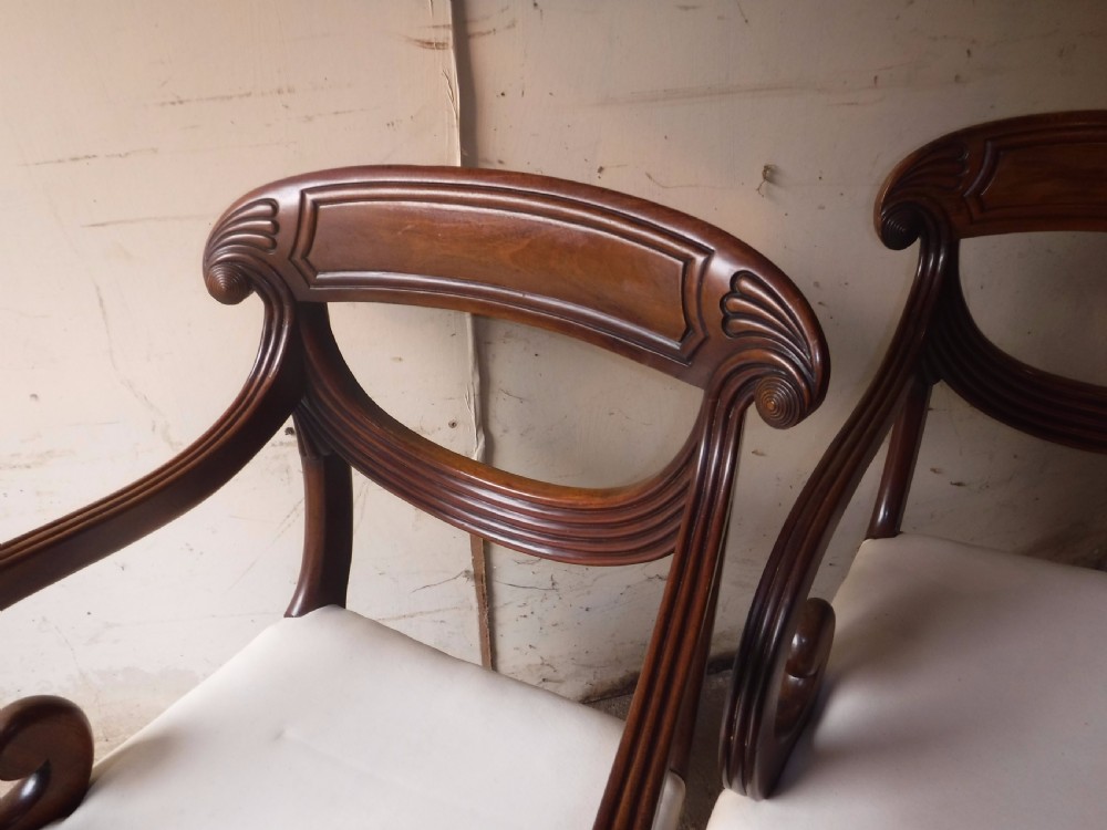 Pair of Regency mahogany armchairs View V