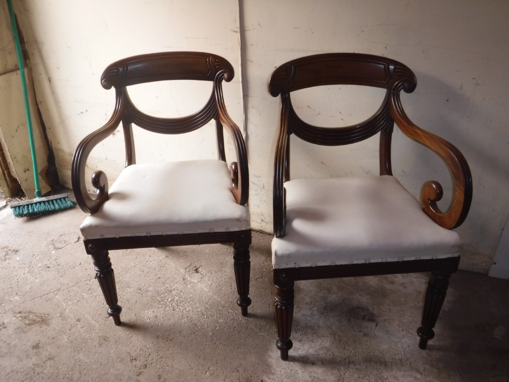 Pair of Regency mahogany armchairs View VI