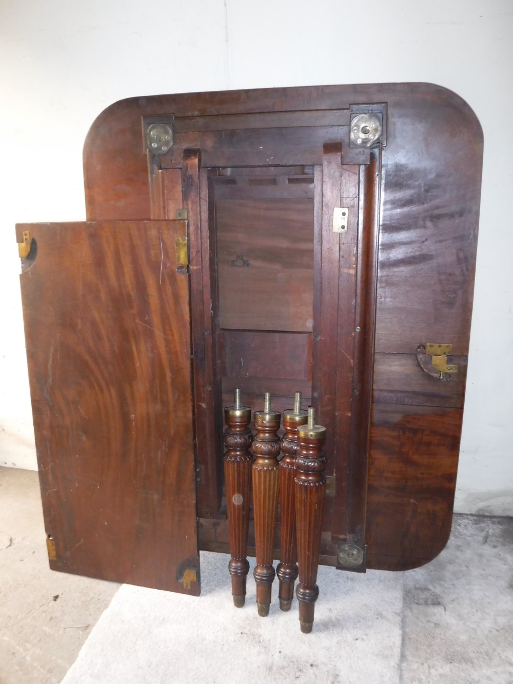 Early 19th century  extending campaign dining table View XIII