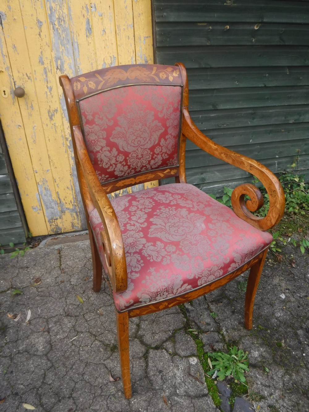 Early 20th century Dutch marquetry armchair View II