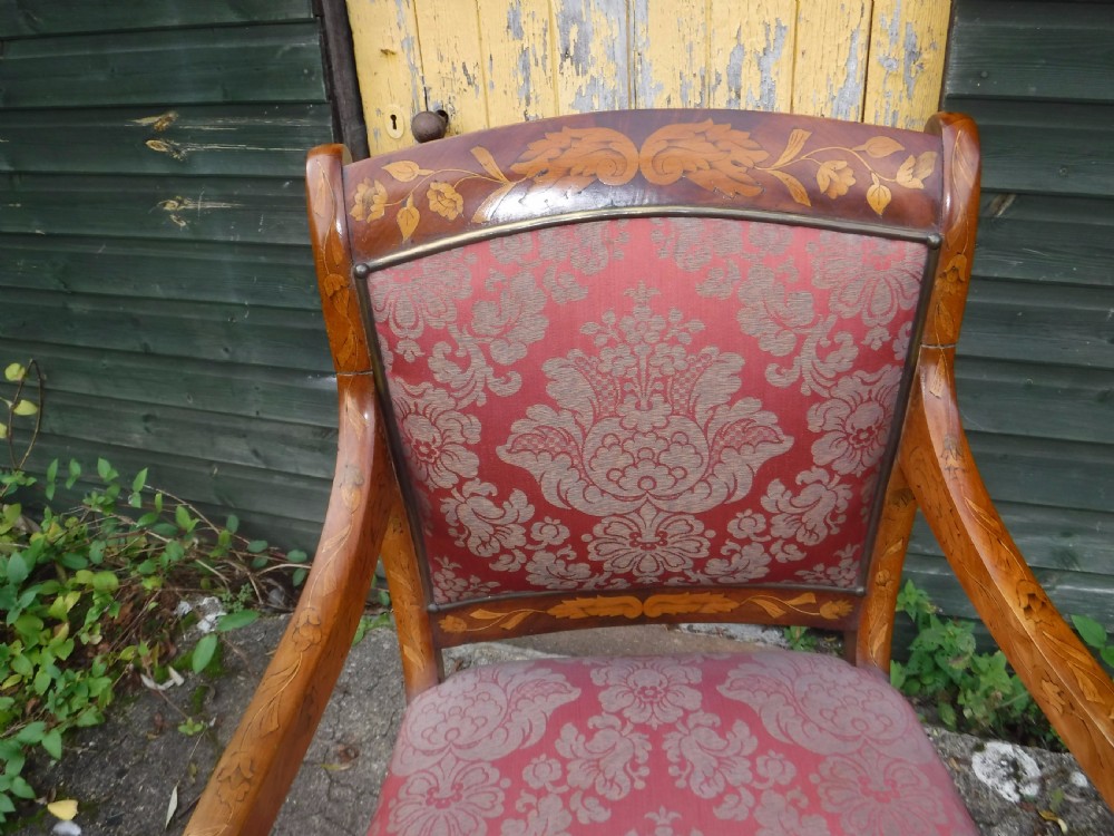 Early 20th century Dutch marquetry armchair View III