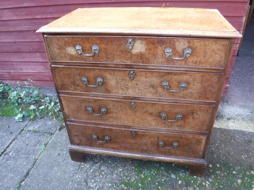  18th century chest of 4 long drawers