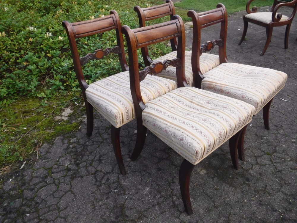 Set of 4 Regency mahogany sabre leg chairs View II