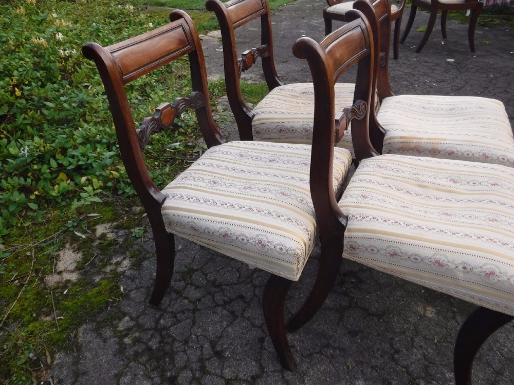 Set of 4 Regency mahogany sabre leg chairs View III