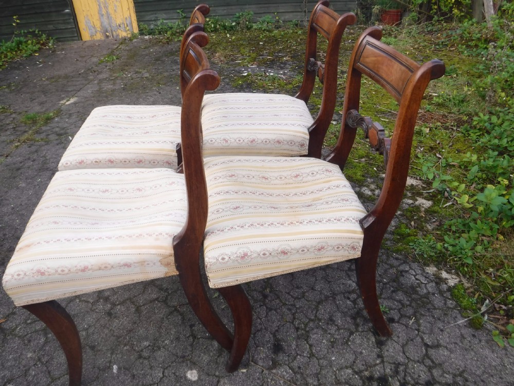 Set of 4 Regency mahogany sabre leg chairs View IV