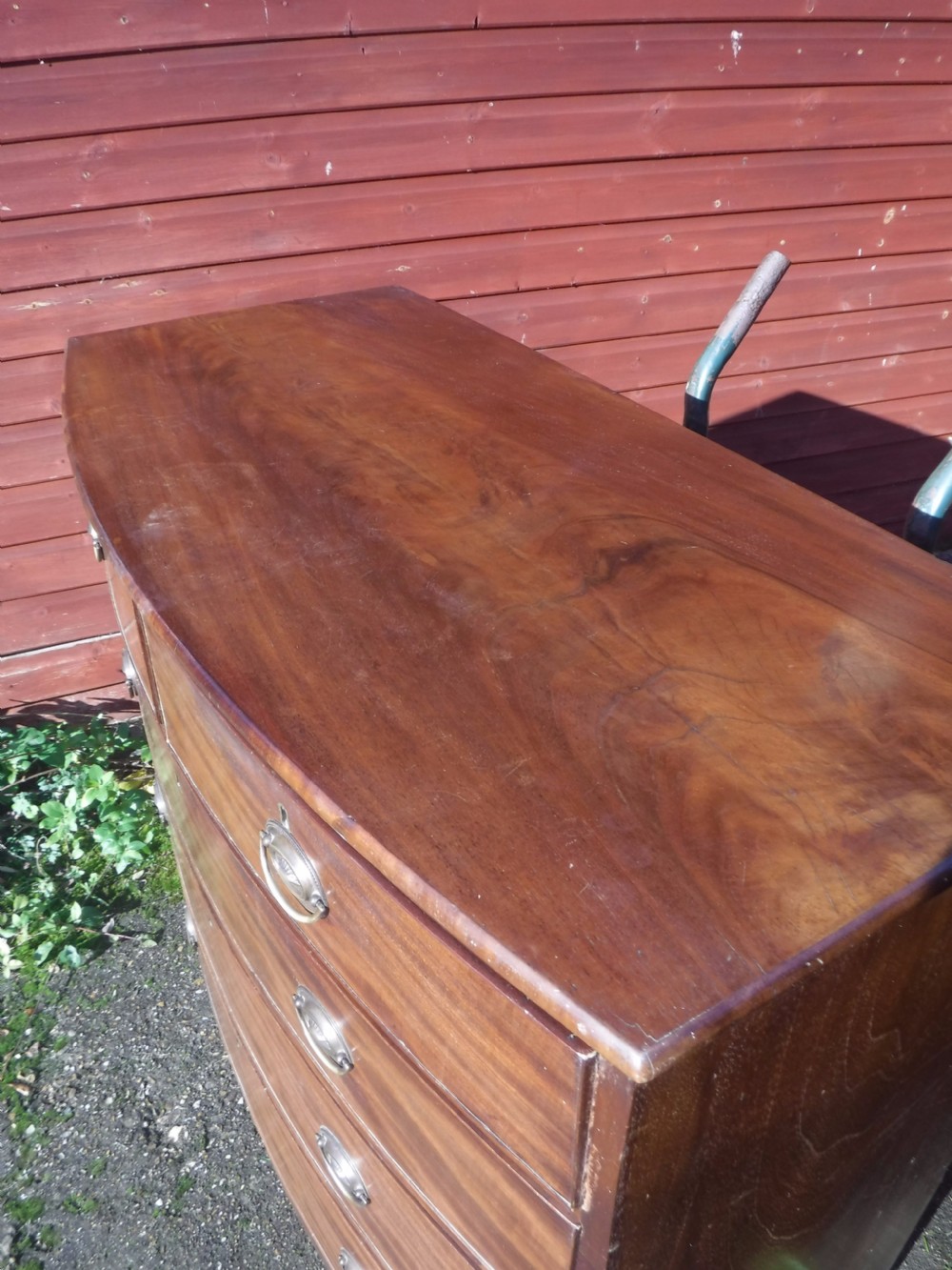 19th century mahogany bow front chest of drawers View IV