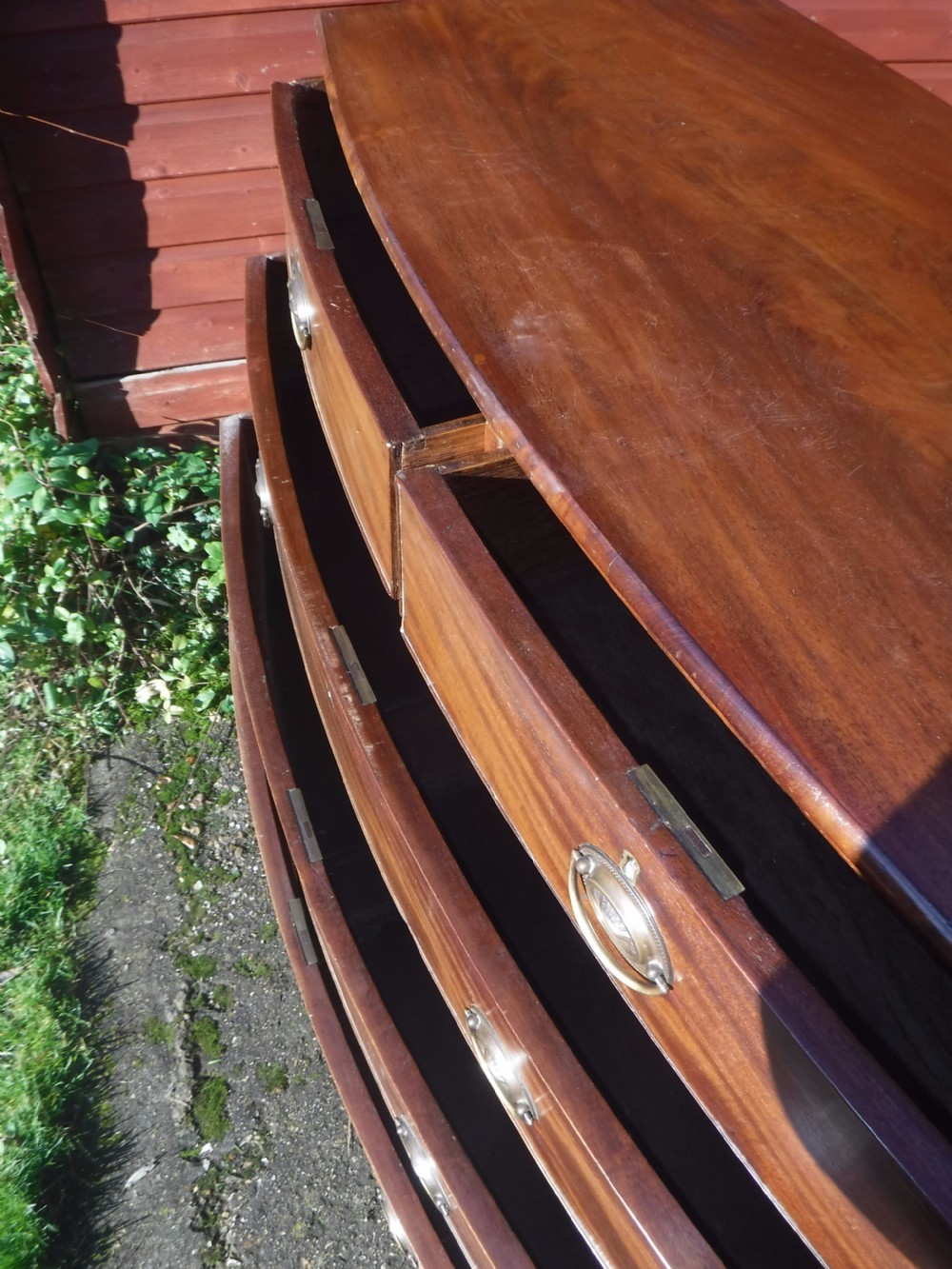19th century mahogany bow front chest of drawers View V