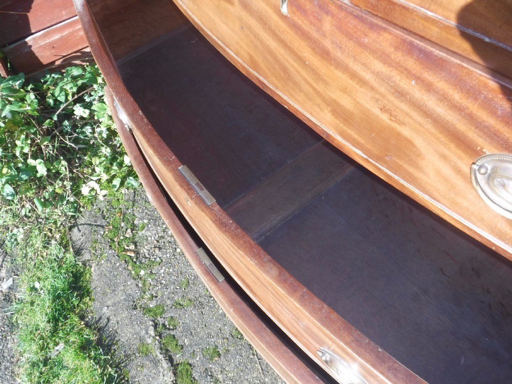 19th century mahogany bow front chest of drawers View VI
