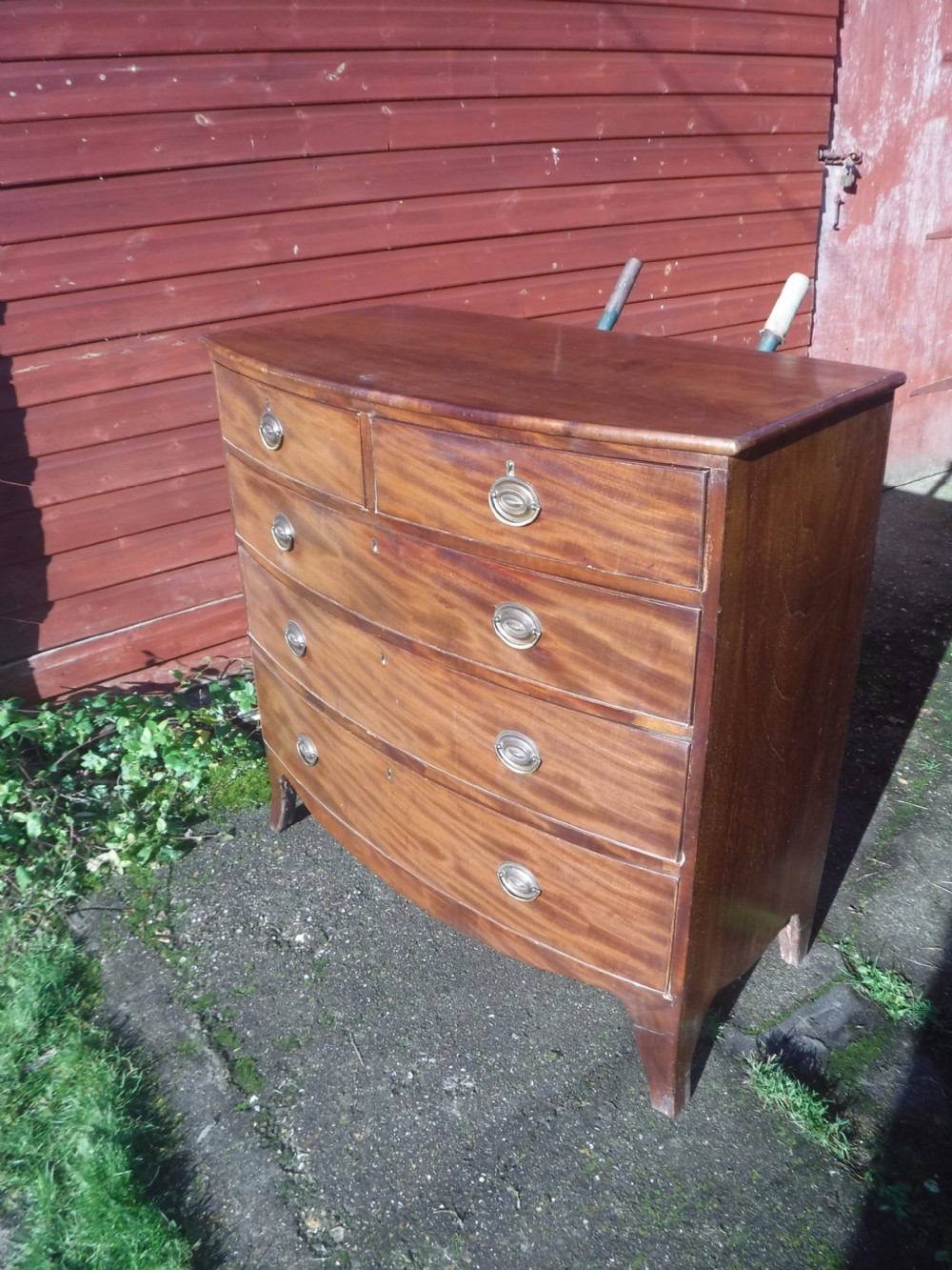 19th century mahogany bow front chest of drawers View VII