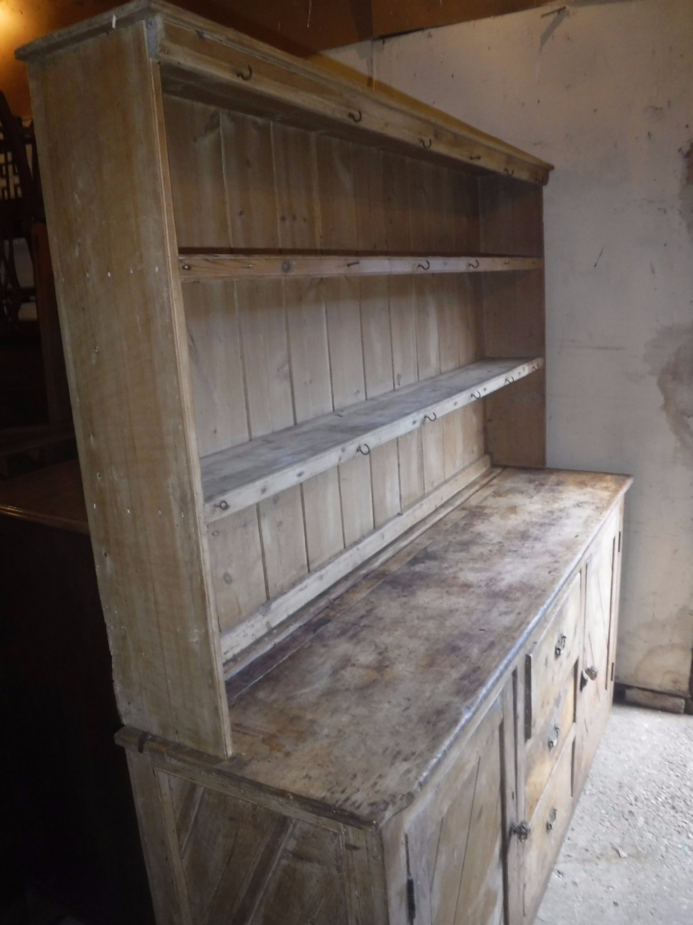 19th century 2 part pine kitchen dresser View IV