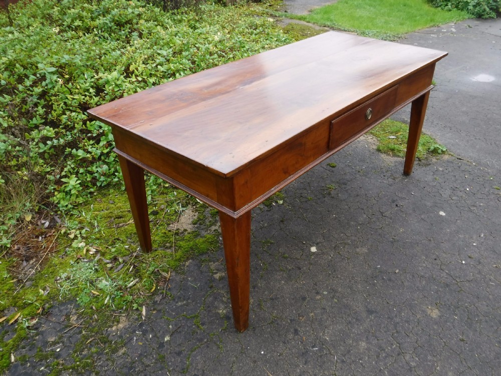 Solid 19th century Italian walnut  8 seater kitchen dining table View II