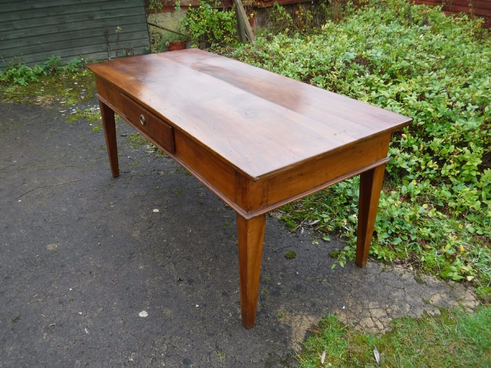 Solid 19th century Italian walnut  8 seater kitchen dining table View VI