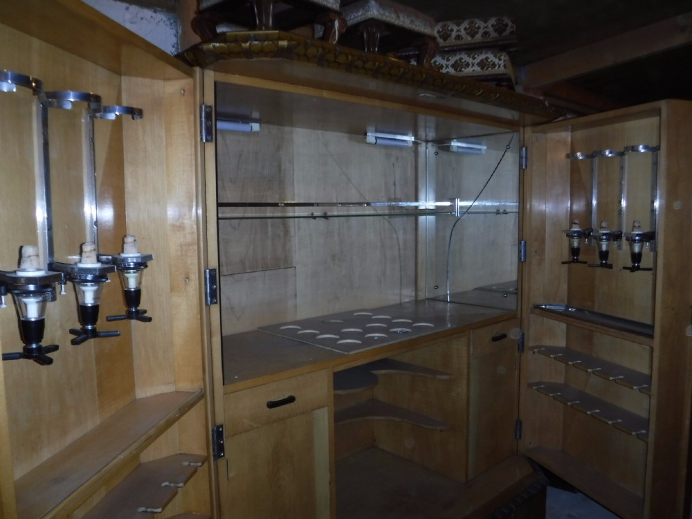 Large early 20th century satinwood cocktail cabinet,fitted interior. View XIII