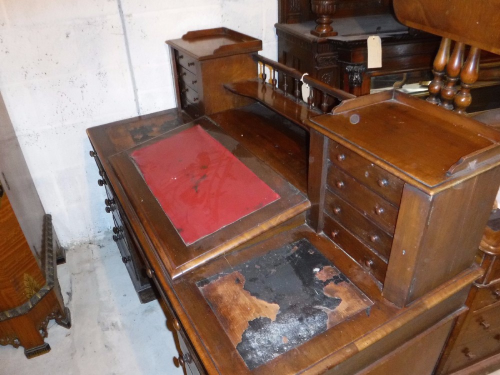 19th century mahogany kneehole pedestal 