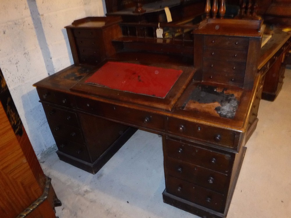 19th century mahogany kneehole pedestal 