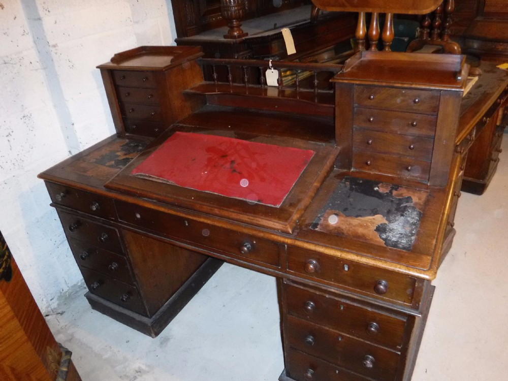 19th century mahogany kneehole pedestal 