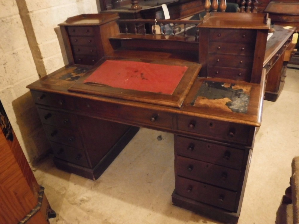 19th century mahogany kneehole pedestal 