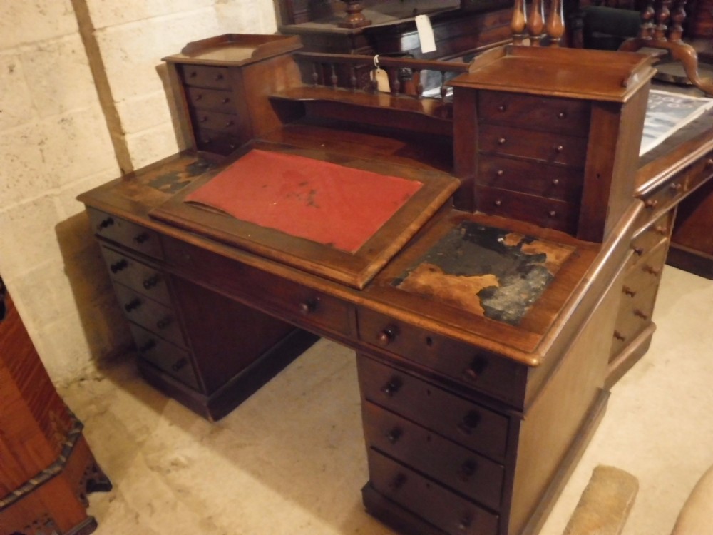 19th century mahogany kneehole pedestal 