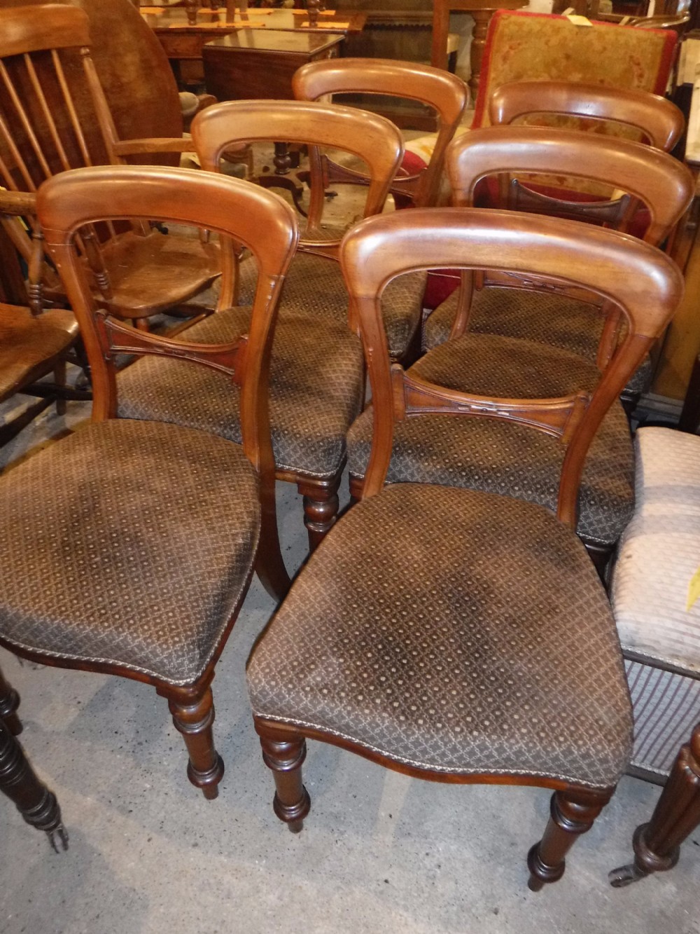 Set  of 6  Victorian mahogany dining chairs View II