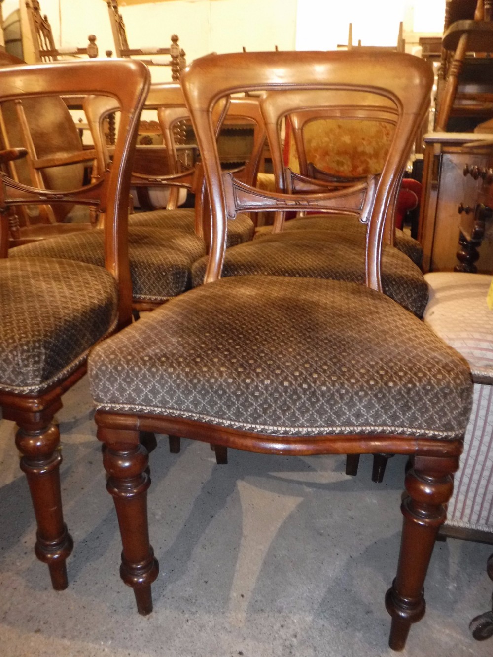 Set  of 6  Victorian mahogany dining chairs View V