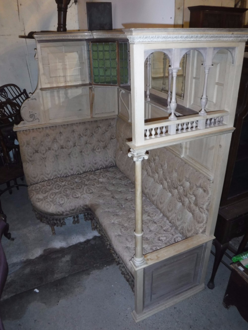 Impressive panelled pine corner seat[Games room] View VI