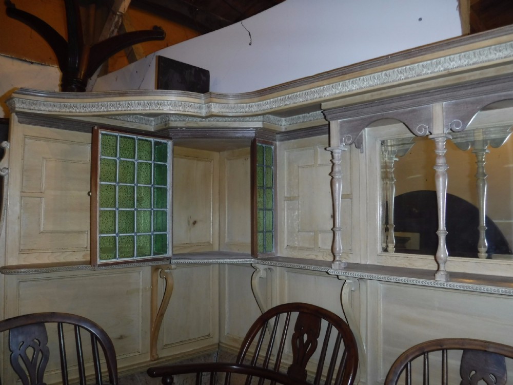 Impressive panelled pine corner seat[Games room] View XI