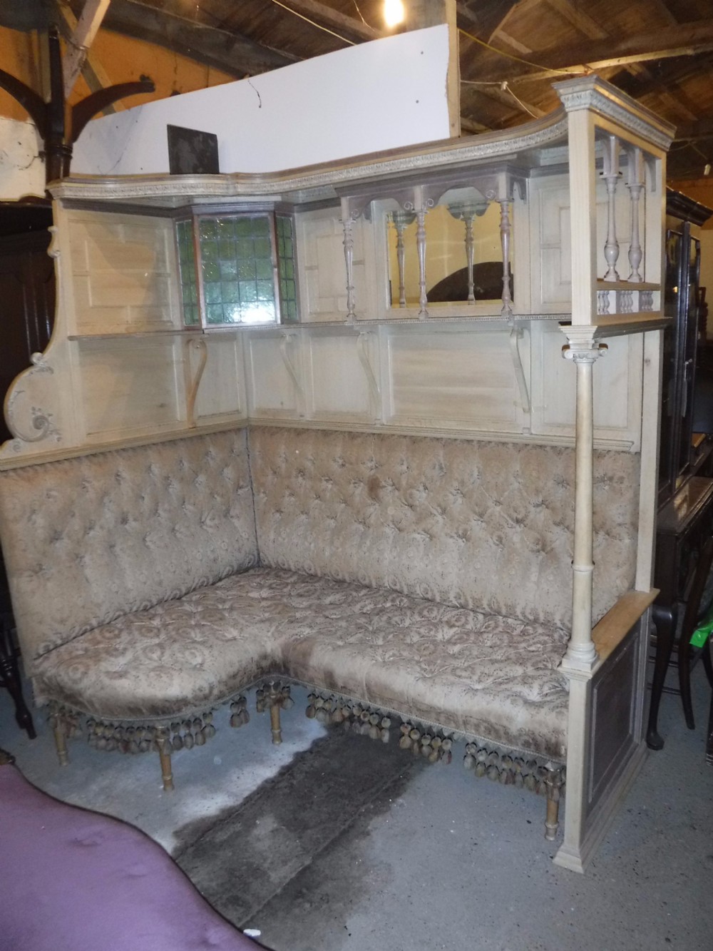 Impressive panelled pine corner seat[Games room] View XVI